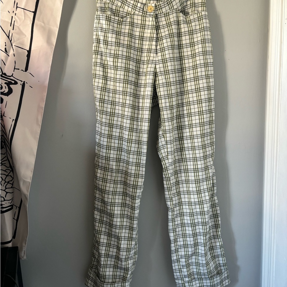 Green Plaid Pants